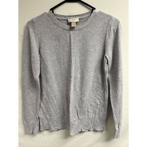 Loft Outlet Womens Pullover Crew neck Relaxed fit Sweatshirt Gray Sz Small